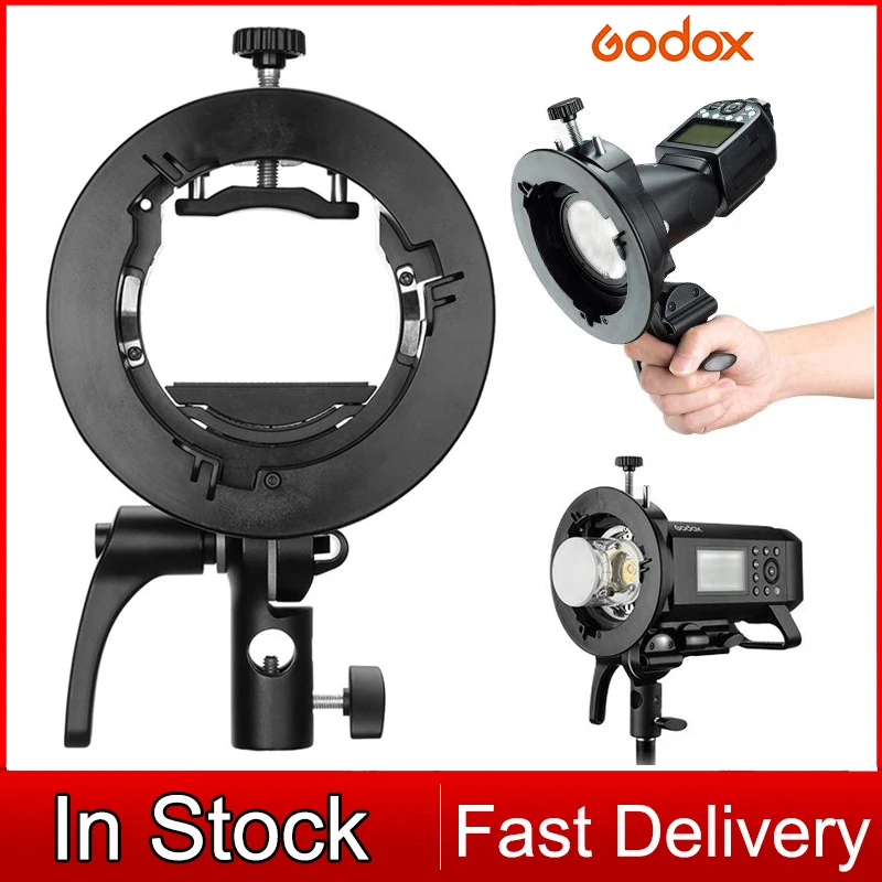 

Godox S2 Bowens Mount S-type Speedlite Holder Bracket for Godox V1 V860II AD200 AD400PRO Flash Snoot Softbox