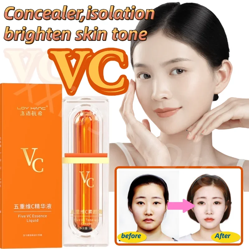 Five-fold Vitamin C Cream Concealer Isolation Brightening Natural Whitening Lazy Cream 4-in-1 Whitening Cream 30ml vintage palace lady cream lazy beauty cream concealer skin brightening