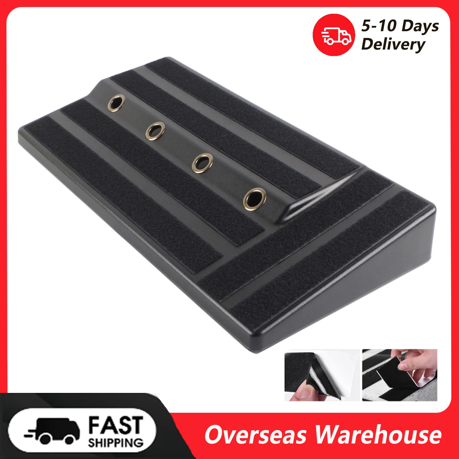 Rockhouse RPB-1BK Big Size Guitar Effects Pedal Board Sturdy PE Plastic Guitar Pedalboard Case with Sticking Tape Pedals