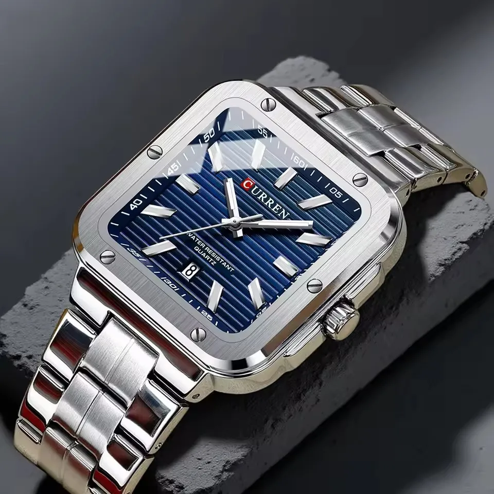 Curren *出品 CURREN 8479 Brand Fashion Men's Quartz Watch Elegant Square