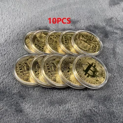 Gold Plated Bitcoin Commemorative Coin - Limited Edition Collectible Art Piece (Golden 10PCS)