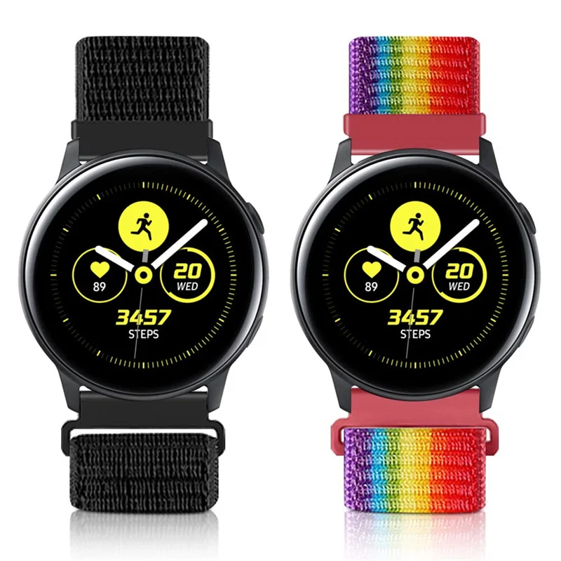 Ремешок 20/22 мм для Samsung Galaxy Watch 4/classic active 2 Gear S3 Frontier нейлоновый браслет correa Huawei watch GT