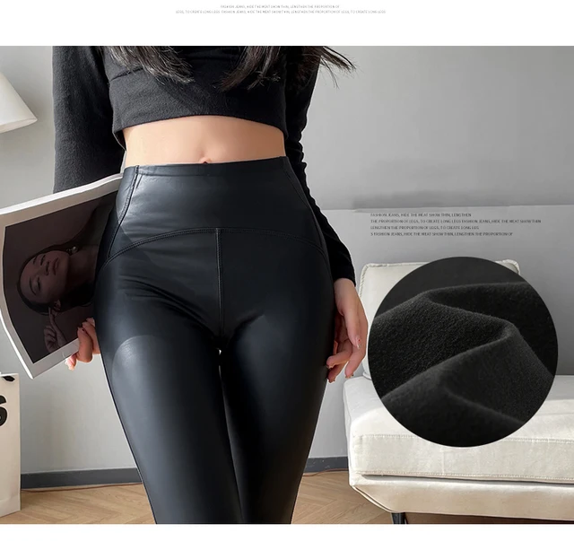 Fleece Lined Matte Faux Leather Leggings 24