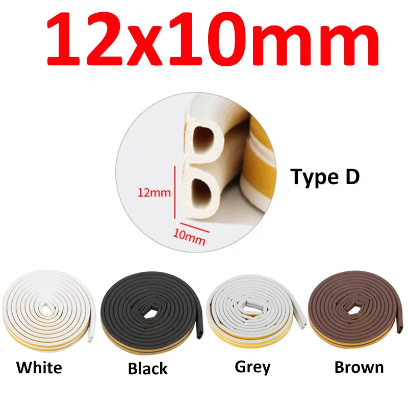 Multi-Purpose Self-Adhesive Weatherproof Seal Tape - Dustproof and Soundproof Insulation in White/Black/Grey