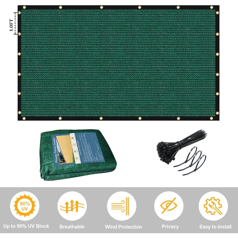 6'X240' Fence Privacy Screen Commercial Shade Cover with Grommets Residential Heavy Duty Fencing, for Patio, Pool, Balcony
