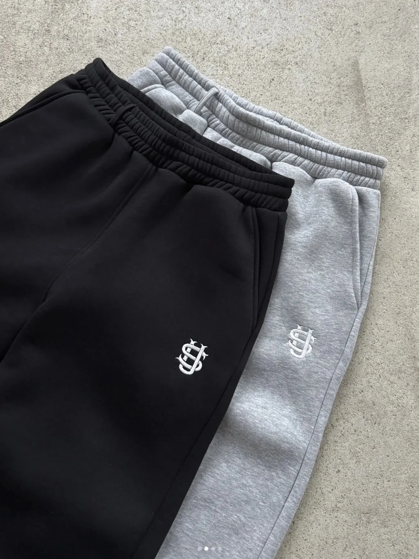 Autumn Men's Casual Sports Zipper Embroidered Straight Leg Drawstring Pants