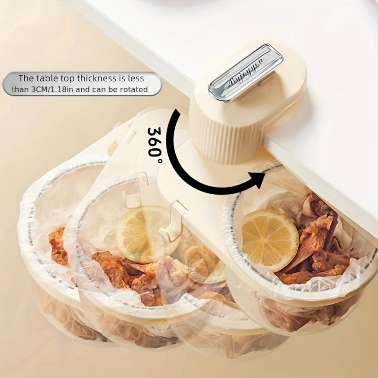 Rotating Desk Trash Can with Suction Cup-Cute Mini Waste Basket for Office & Kitchen, Wall-Mountable Bin Small Trash Can Mini