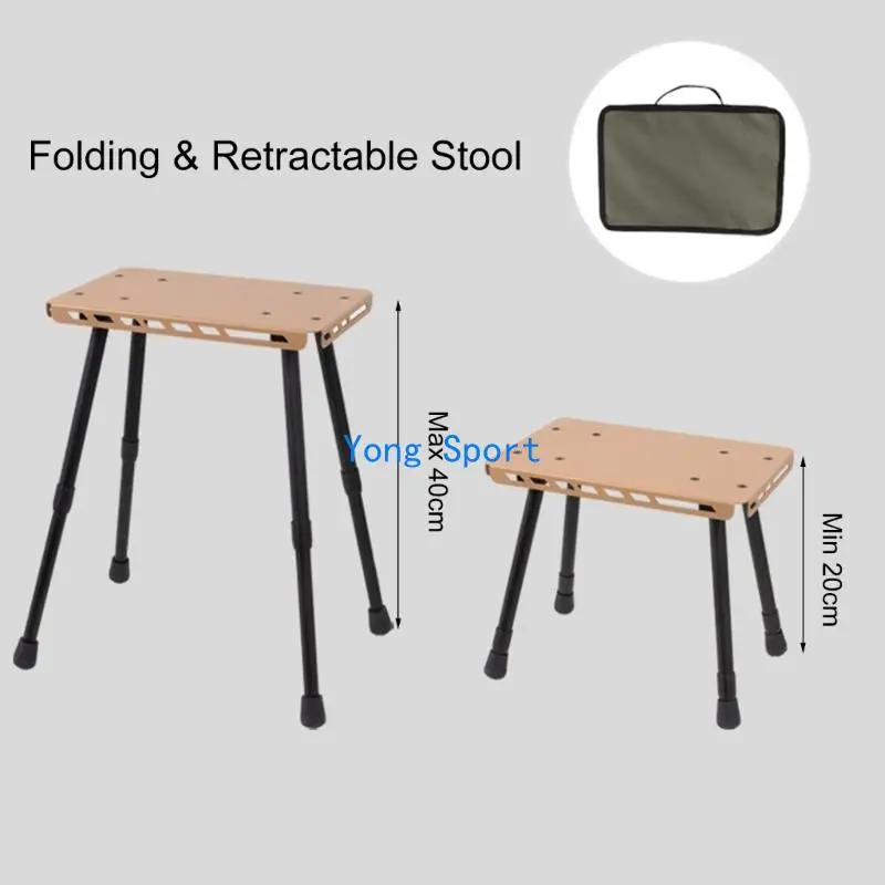 CNDY 2 in 1 Camping Table Outdoor Stool Aluminum Alloys Folding Table Practical for Camping Picnics Fishing BBQ