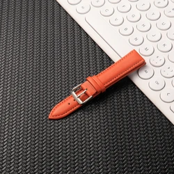 Premium 18mm Leather Watch Band - Elegant Strap - 18mm (Orange)