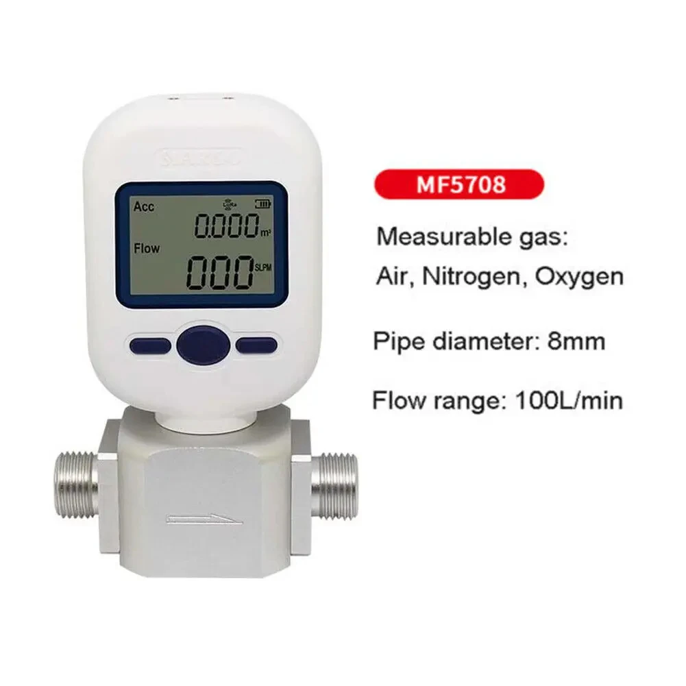Portable Digital Gas Flow Meter Air Flow Meter Compressed Air Oxygen Nitrogen Th