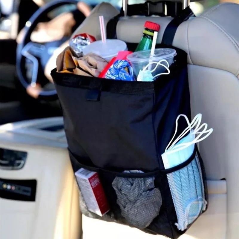 Car Trash Bag Car Storage Bag Hanging Car Seat Back Waterproof Multifunctional Storage Garbage Accessories