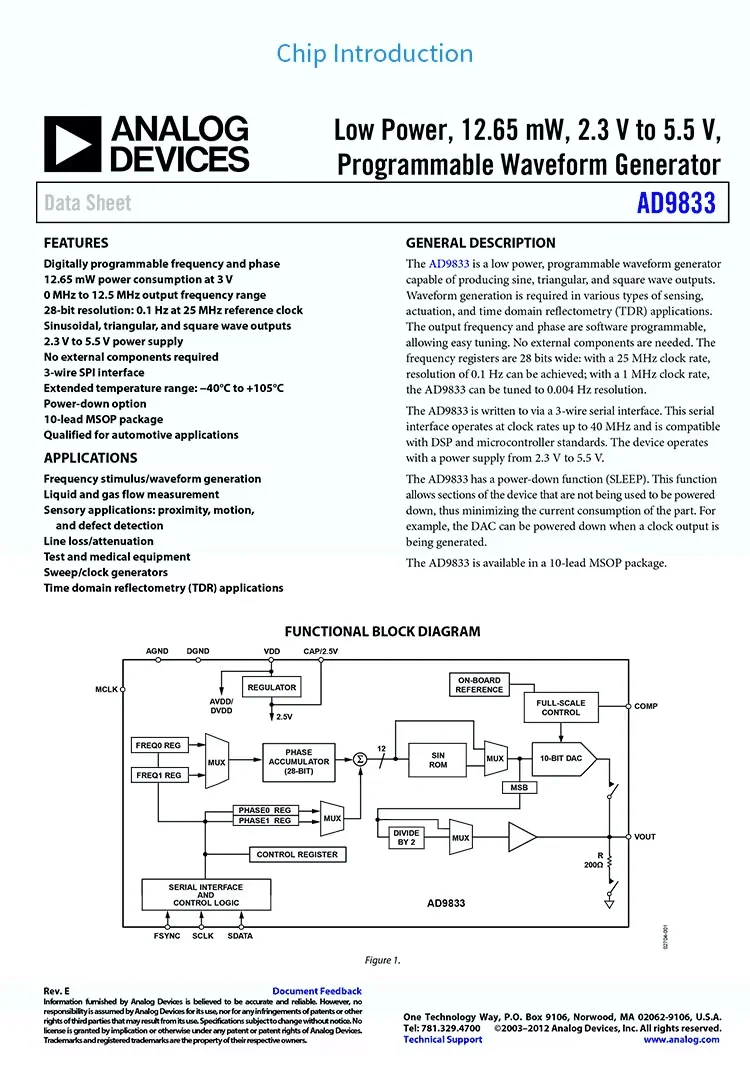 AD9833 DDS Signal Generator Triangle Sine Wave Signal Source Programmable Microp