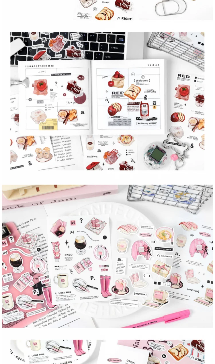 Card Lover 2 Pcs [Diary Fragments Series] Korean INS Handheld Decoration Sticker Paper Scrapbooking Material Scrapbook Kit