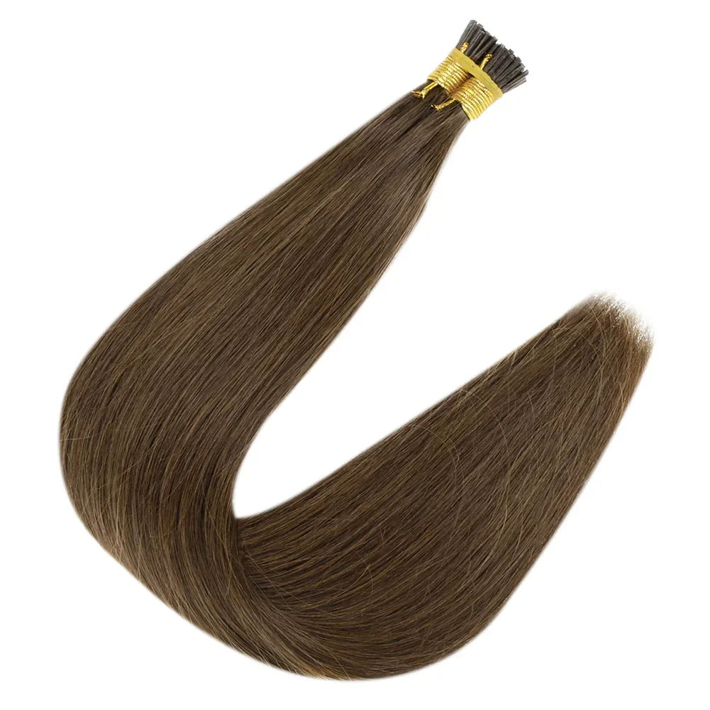 LaaVoo Remy I Tips Human Hair Extension 100% Real Straight Natural Human Hiar Keratin Fusion 16-22inch 40g I Tip Hair Extensions