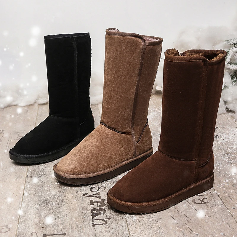 2023 New Women Boots Retro Square Toe Autumn Ankle Boots Square High Heel Cow Leather Elastic Band Short Boots Women