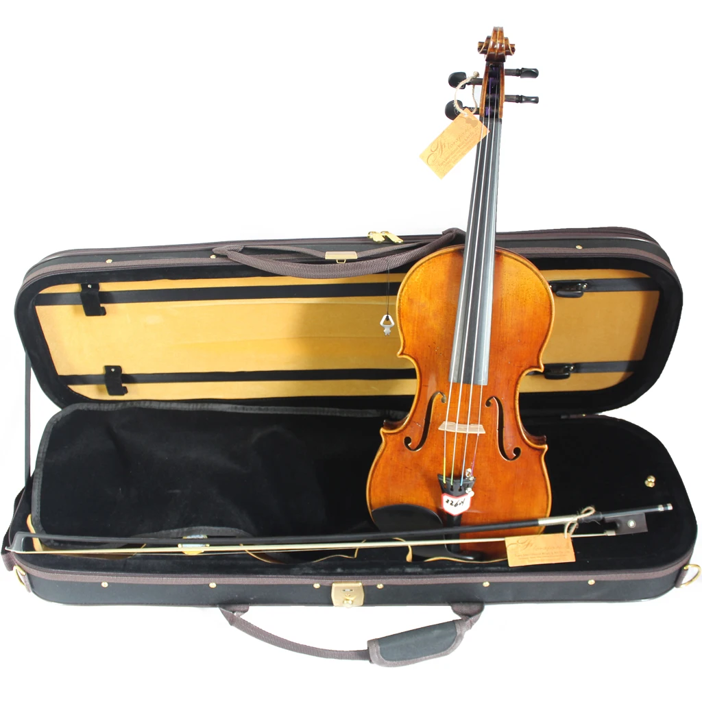Violin 4/4 Antonio Stradivarius 1715 100% Handmade Oil Varnish With Carbon Fiber Bow And Foam Case FPVN02
