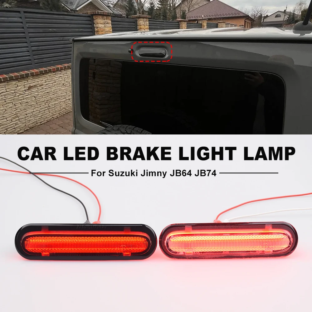 1 Stück LED Rückleuchte 3. Bremsleuchte für Suzuki Jimny JB64 JB74 2019-2021, getönte Abdeckung, rote Hochmontierte Bremsleuchte – Detail 5