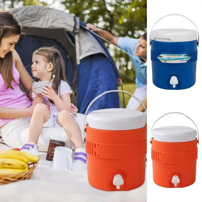3.8L Camping Coolers Long-Lasting Insulation Portable Drink Dispensers Beverage Serveware for Outdoor Events ﻿
