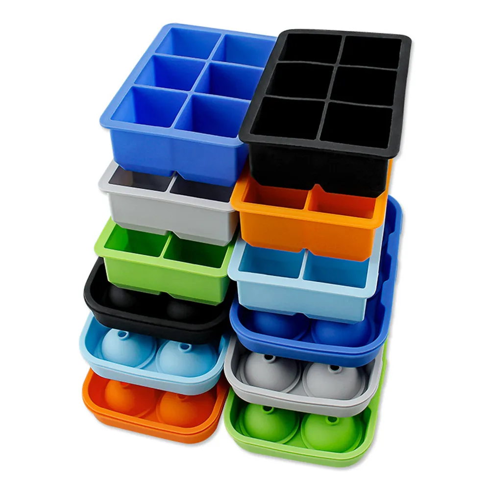 

Набор из 6 лотков для льда, кубический лоток для льда, коробка для льда с 6 отверстиями, круглая форма для хоккея с льдом, силиконовый лоток для льда, креативная форма для головы черепа