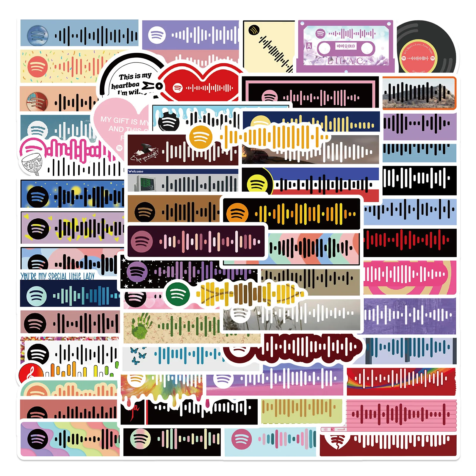 10/30/68 Pcs  Color Music Symbols Cartoon Graffiti Stickers Guitar   Cool Stickers Creative Diy Motorcycle Decal Decor Stickers