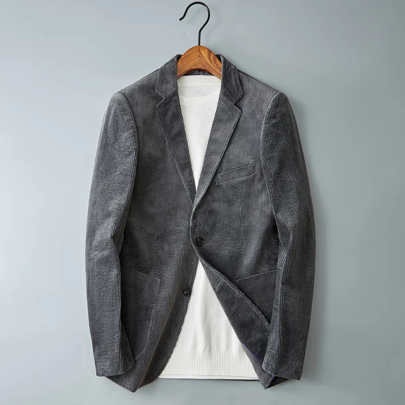Men's Corduroy Suit Jacket Blazers M-5XL