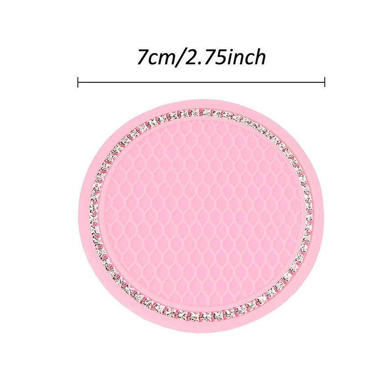 Luminous Car Water Cup Pad Coaster Rhinestone Rubber Mat Car Coaster Cup Bottle Holder Anti-slip Pad Mat Decor Accessories cup holder coasters,car coaster pads
