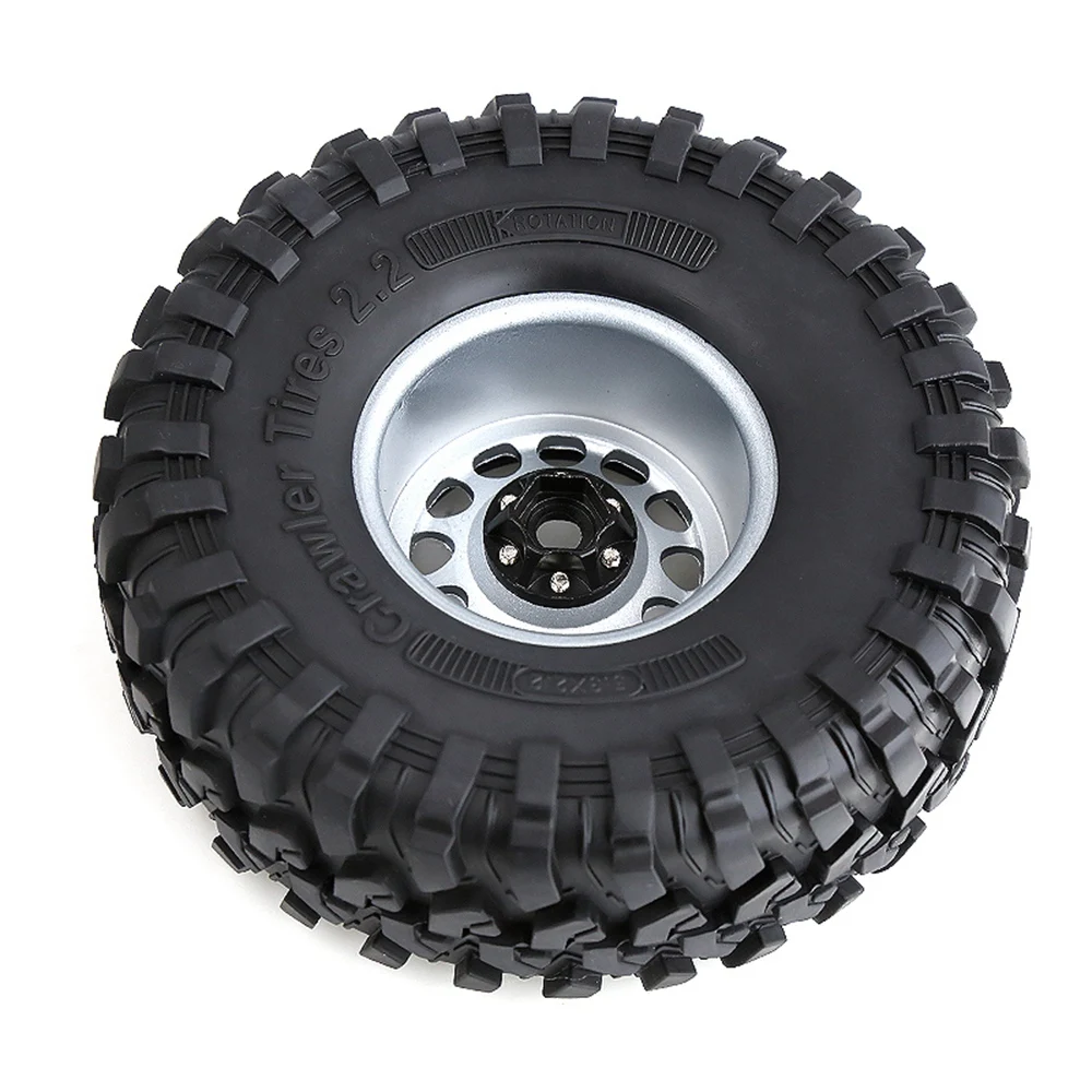 

4PCS 135mm Metal 2.2 Beadlock Wheel Rim Tire Set for 1/10 RC Crawler Car Axial SCX10 Wraith Capra Traxxas TRX4 D90,B