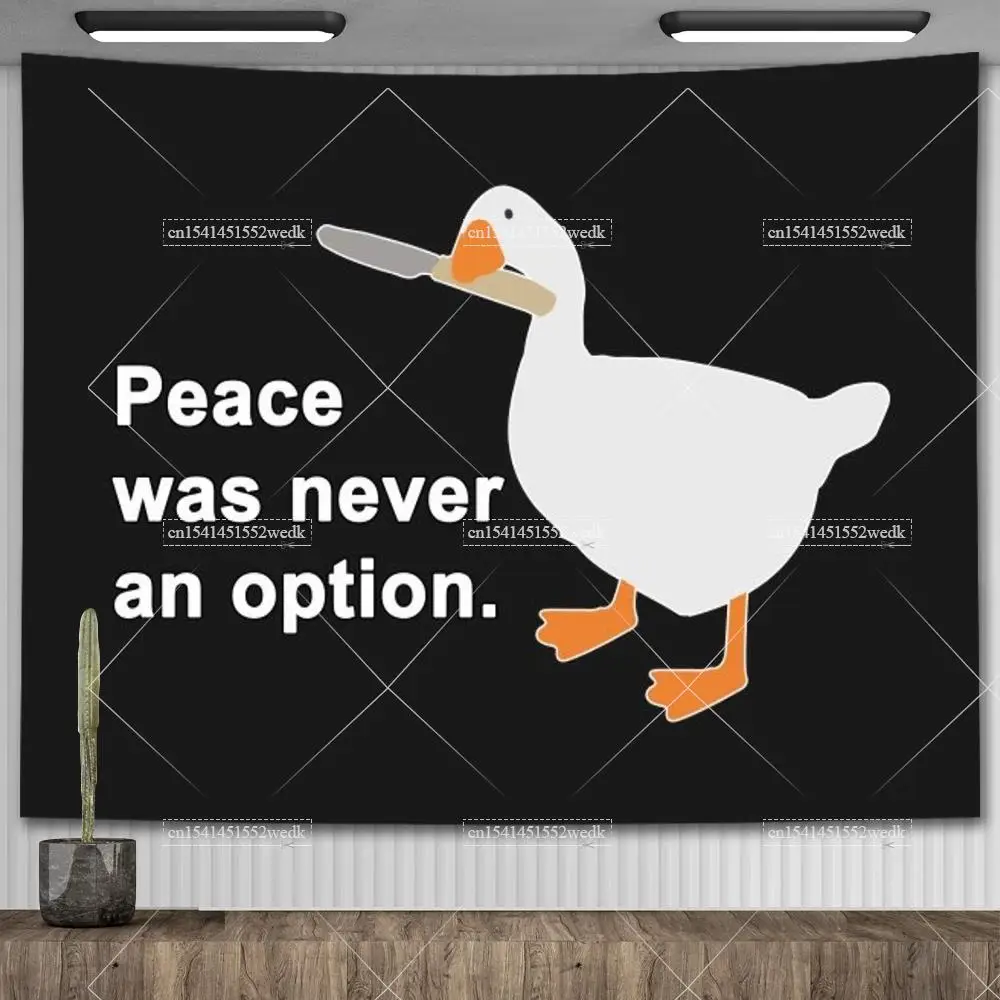 Peace Was Never An Option Goose Tapestry Room Decor Aesthetic Meme Tapestry Wall Hanging Bedding Carpets Decoration For Home tapestry decorations