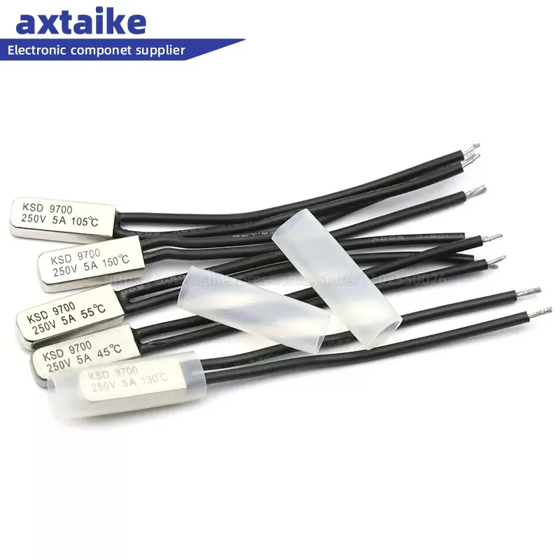 5 Pz Ksd9700 Normalmente Chiuso 5A 250V 55 75 90 100 110 145 Gradi Celsius Termostato Protezione Termica Fusibili Interruttore Di Temperatura