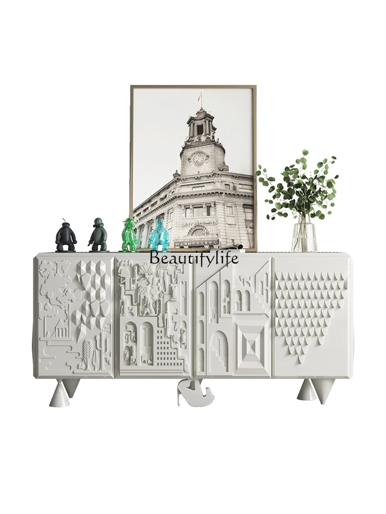 Nordic Style Light Luxury Sideboard Cabinet White Simple Modern Living Room