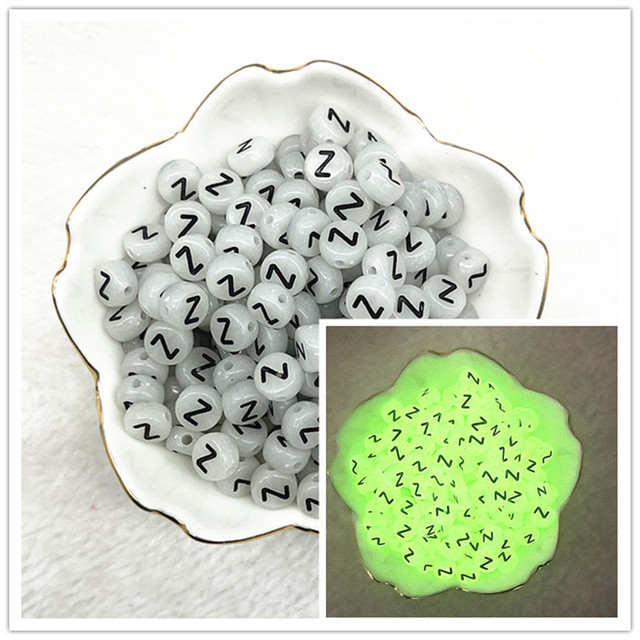 7x4mm A-Z Luminous Beads Letter Beads Acrylic Spaced Beads For Jewelry Making DIY Charms Bracelet