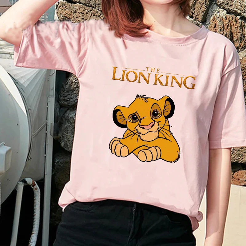 

Pink Hip Hop 90s The Lion King T-shirt Funny Disney T Shirt Harajuku Hakuna Matata Tshirt Women Top Tees Female Clothes