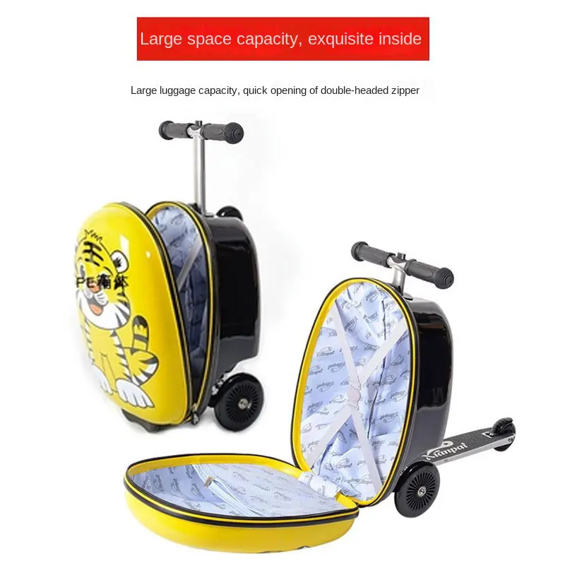 Cute Luggage Children's Scooter Folding Trolley Box Baby Suitcase Student Cartoon Bag 18