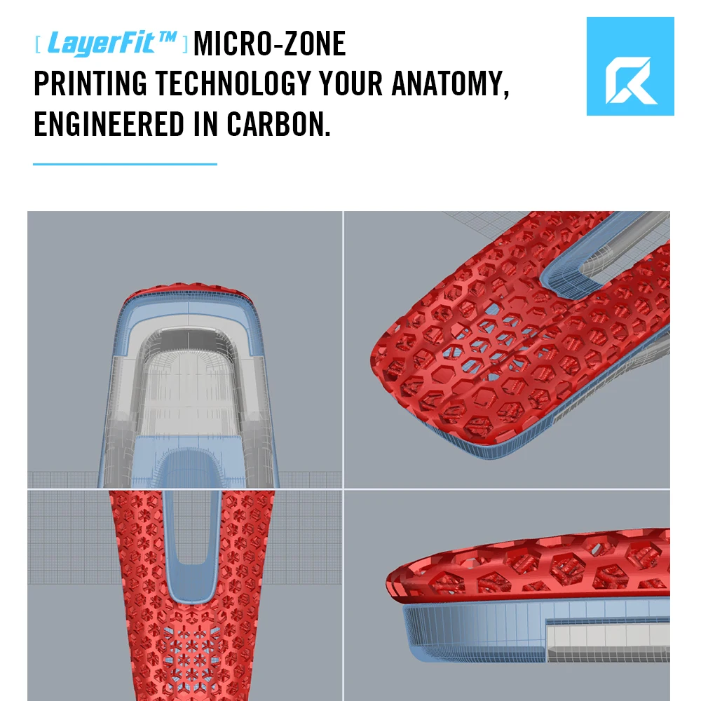 RYET 3D-gedruckter Carbon-Fahrradsattel 245 x 135/145 mm für MTB Gravel Rennrad Ergonomischer Rennsattel Hollow Tech Fahrradsitz – Detail 15
