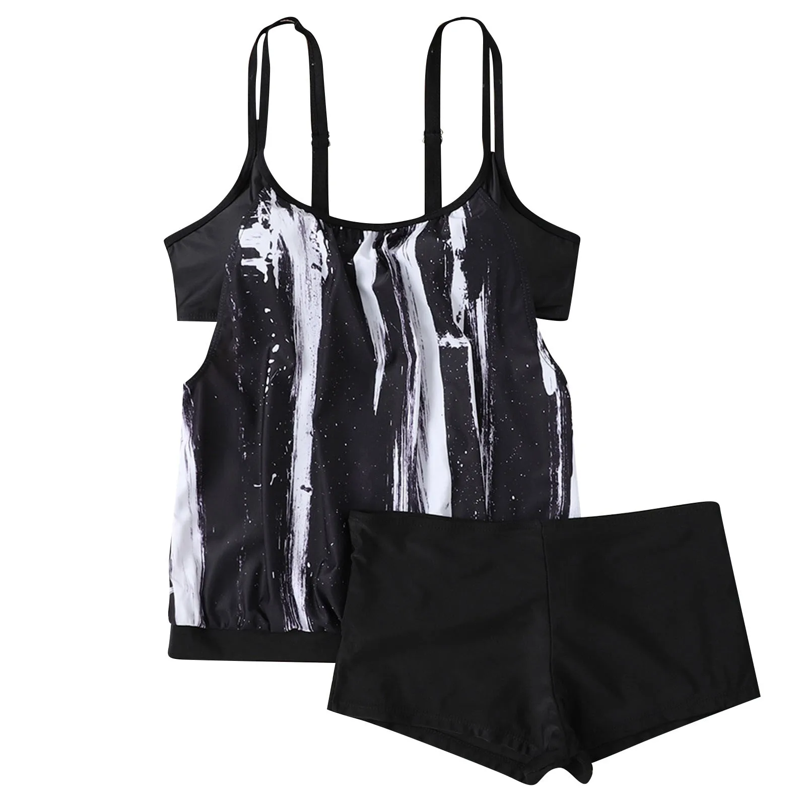 

Women'S Sexy Slim Fit Printed Sling Split Boxer Shorts Bikini Plus Size Swimsuit Two Piece Vestidos De BañO Mujer Bikinis Sets