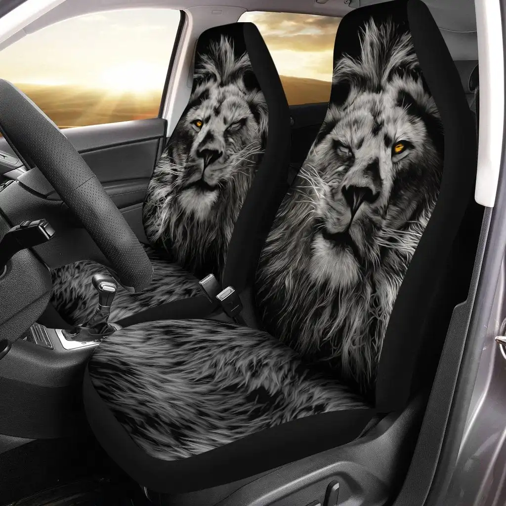 

Coolest Lion Car Seat Covers Gift For Dad,Pack of 2 Universal Front Seat Protective Cover