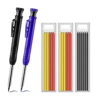 Solid Carpenter Pencil Set Woodworking Tools Mechanical Pencil 5 Colors Refill Construction Job Tools Carpentry Marking Scriber 1