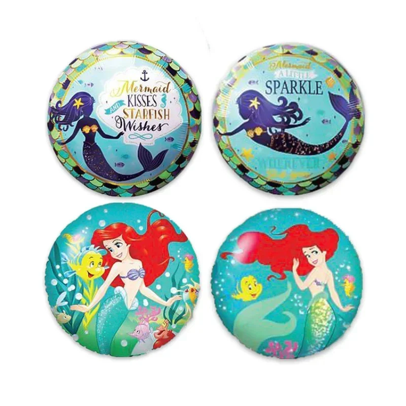 Cartoon Little Mermaid Princess Foil Balloon Kids Birthday Party Decoration Baby Shower Helium Globos Kids Toy Ocean Theme Party