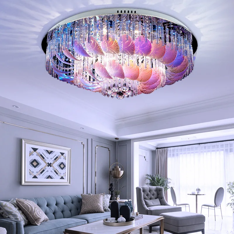 

Round Crystal Ceiling Lights Circle LED Ceiling Lamps Lamparas de techo Luces led para casas Home Lighting Fixture D45 D60CM