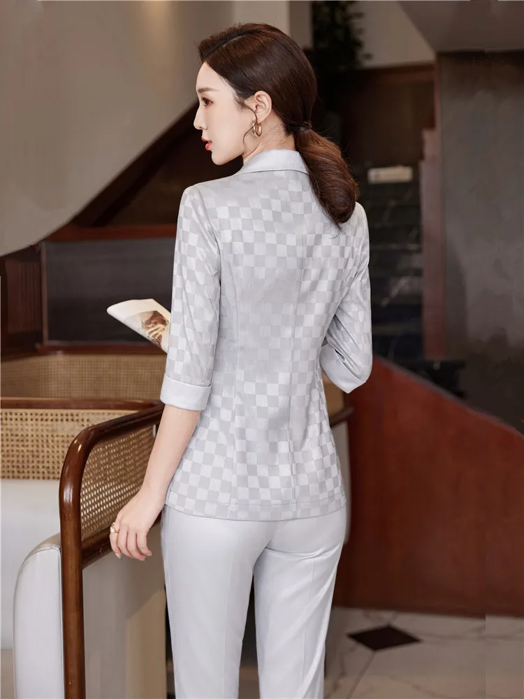 Ensemble blazer et pantalon d'été pour femme, tenue d'affaires