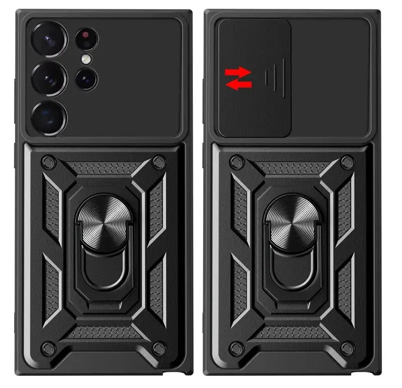 Per Samsung Galaxy S23 Ultra S23 + Custodia Slide Lens Armor Magnetic Ring Holder Cover Per Samsung S 23 Plus Galaxy S23 Ultra Custodie