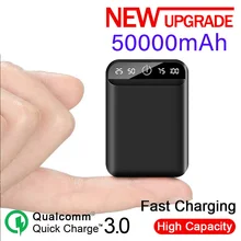  50000mAh mobile power bank portable mobile phone fast charger digital display USB charging external battery pack for Android 