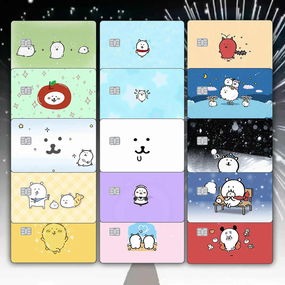 Kawaii JokeBear Series Kreditkarten-Hautaufkleber, Cartoon-Matt-Aufkleber für VISA JCB und Mastercard Decorate