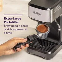 4-Shot Steam Espresso Machine Cappuccino Maker Latte Glass Carafe Frother Cuban Coffee Barista Home Brew Brewer Scoop Stainless 2