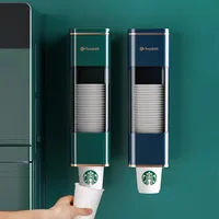 Disposable Cup Holder Cup Extractor Wall Mounted Non Perforated Dust-Proof Moisture-Proof Storage Rack 2
