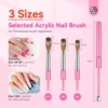 Saviland 3pcs Acrylic Nail Brush Set Professional Acrylic Brush Set for Acrylic Powder Nail Art Extension 3D Carving Nail Salon 6