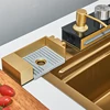 Stainless Steel Kitchen Sink Golden Smart Digital Display Integrated Kitchen Sink Set Multi-functional Wash Basin 4