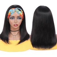 Bandeau perruque cheveux humains os droit perruques de cheveux humains pleine Machine faite péruvienne perruques de cheveux humains pour les femmes noires facile à dire 180% 5