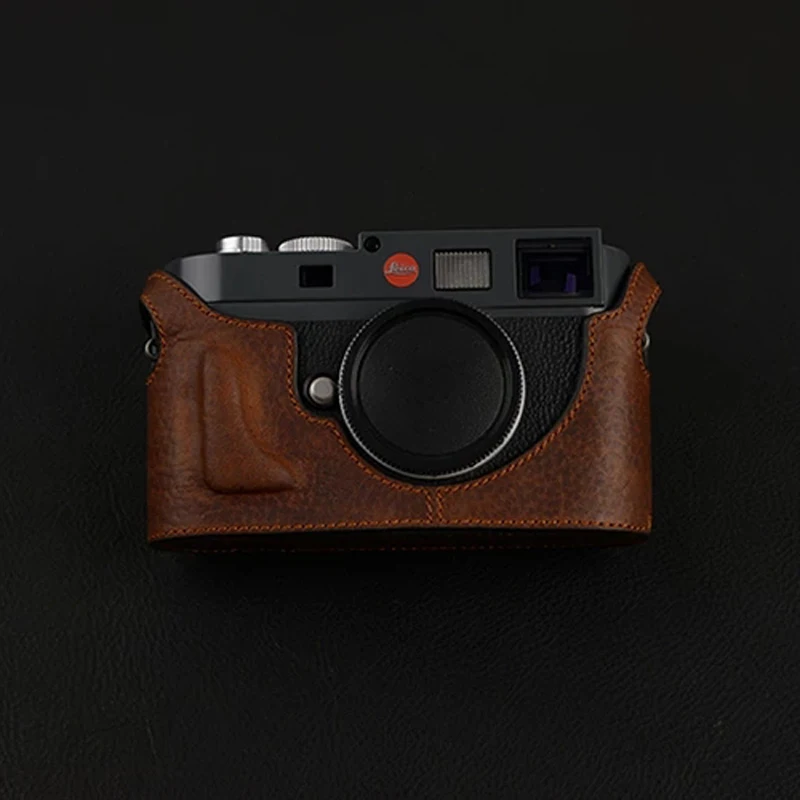 

Handmade Genuine Leather Camera Half Case With Battery opending Door Design For Leica M8 M9 M9P M-E MM Typ220