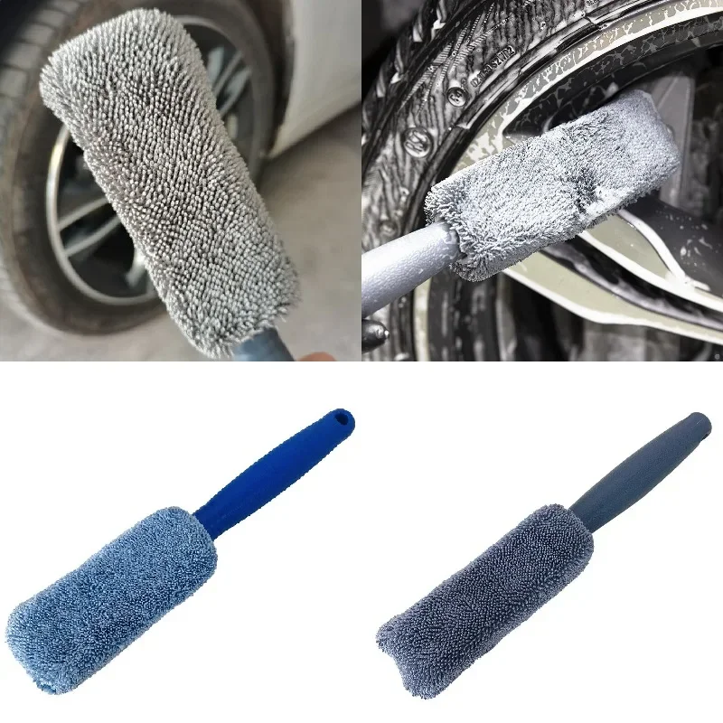 

For Car Auto Washing Cleaner Tools Car Wash Portable Microfiber Wheel Tire Rim Brush Car Wheel Wash Cleaning With Plastic Handl